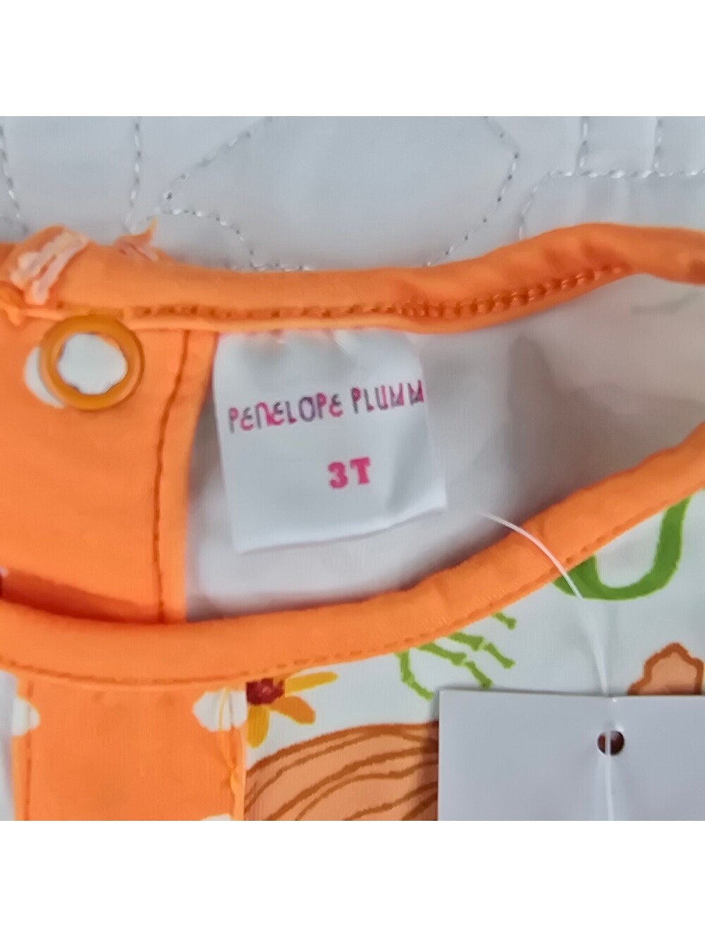 Penelope Plumm Girls Pumpkin Floral Fall Dress Orange Long Sleeve NWT Size 3T - Picture 2 of 8